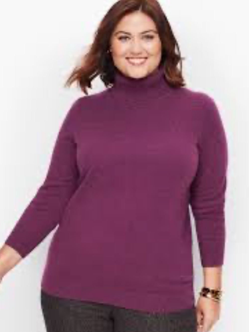 Talbots Perfect 100% Cashmere Turtleneck Sweater Purple Women’s Plus 3X Soft